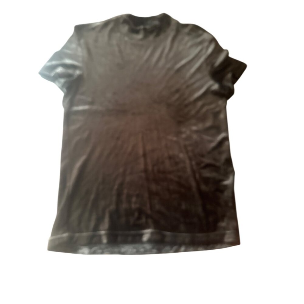 Banana Republic Womens Black Velvet Burnout Short Sleeve T-Shirt Size L Goth Hol